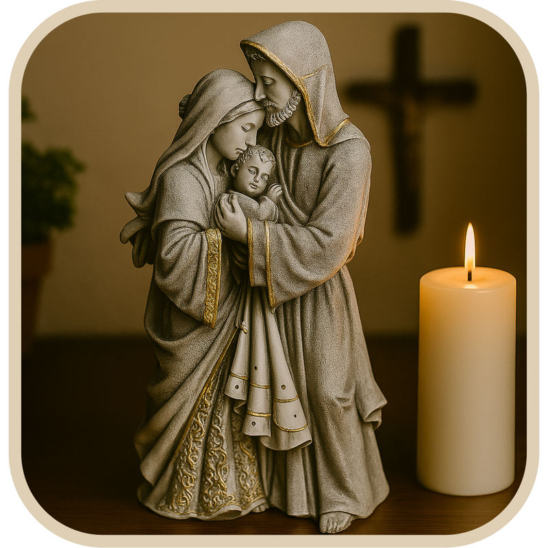 Imagem Sagrada Família Marmorizado 30cm - Decoração com Fé®