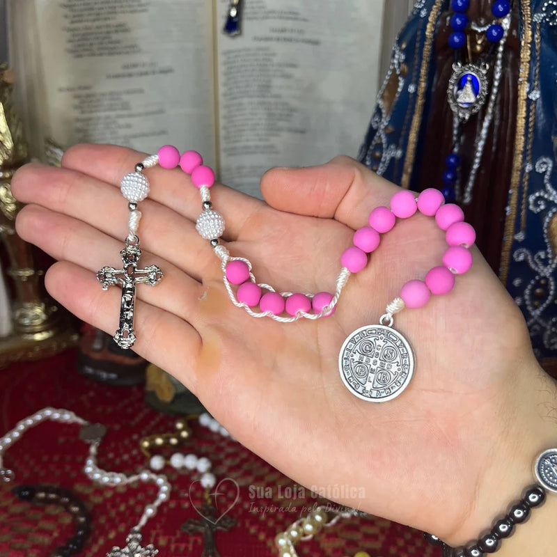 Santo Terço Compacto - Rosa