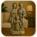 Imagem Sagrada Família Marmorizado 30cm - Decoração com Fé®