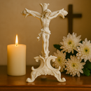 Crucifixo Barroco em Resina Marfim 26cm®