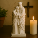 Imagem Sagrada Família de Mármore 27cm (Coroa Folheada de Ouro) - Decoração com Fé®