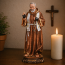 Imagem São Padre Pio 30cm Resina Barroca - Decoração com Fé®