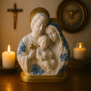 Imagem Sagrada Família com Florais 20cm - Decoração com Fé®