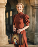 Bolsa Católica em Couro - Sagrado Coração de Jesus