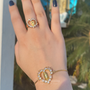 Pulseira de Nossa Senhora em formado de Coração + ANEL GRÁTIS! Peças Banhadas a Ouro!