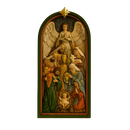 Quadro Presépio Sagrado Alto Relevo 40cm®