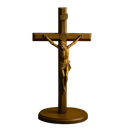 Crucifixo Clássico de Mesa 20cm – Cristo em Madeira e Bronze®