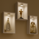 Kit 3 Nichos com Iluminação (Imagens até 25cm)® – Lar com Fé