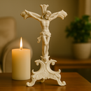 Crucifixo Barroco em Resina Marfim 26cm®