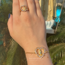 Pulseira de Nossa Senhora em formado de Coração + ANEL GRÁTIS! Peças Banhadas a Ouro!