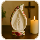 Imagem N.S.A Gruta Floral Rosa 15cm - Decoração com Fé®