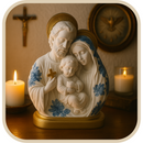 Imagem Sagrada Família com Florais 20cm - Decoração com Fé®