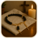 Terço de Pulso São Bento Cristal  - Folheado ®