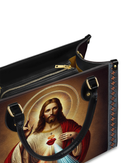Bolsa Católica em Couro - Sagrado Coração de Jesus
