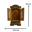 Oratório Carmelita com Gaveta - Marrom e Verde  - Imagens de até 20cm®