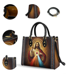 Bolsa Católica em Couro - Sagrado Coração de Jesus