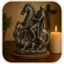 Imagem São Jorge Prateado 15cm - Decoração com Fé®