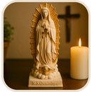 Imagem Nossa Senhora de Guadalupe Perolado e Dourado 20cm - Decoração com Fé®