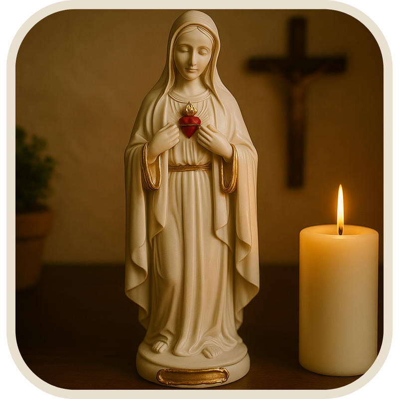 Imagem Sagrado Coração de Maria 20cm - Decoração com Fé®