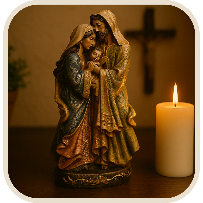 Imagem Sagrada Família Ternura 20cm - Decoração com Fé®