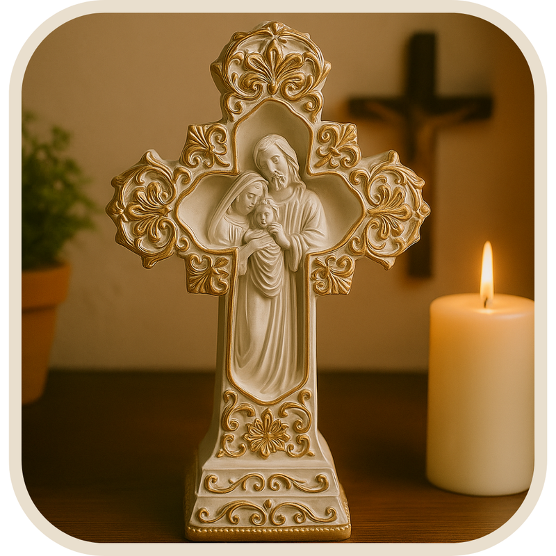 Crucifixo de Mesa Sagrada Família 33cm®