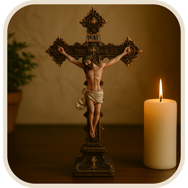 Crucifixo de Mesa Detalhado 28cm®