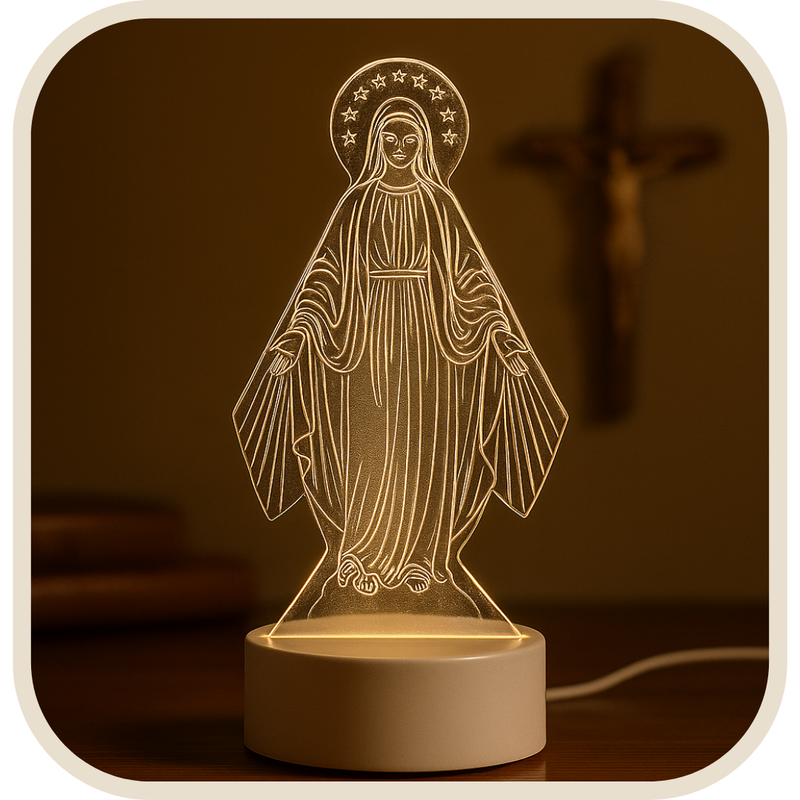 Luminária Abajur Nossa Senhora das Graças - Fé que Ilumina®