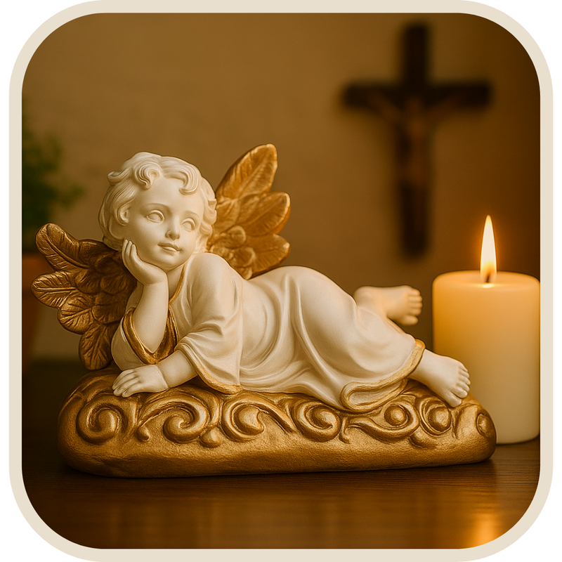 Anjinho da Guarda Deitado 8cm - Decoração com Fé®