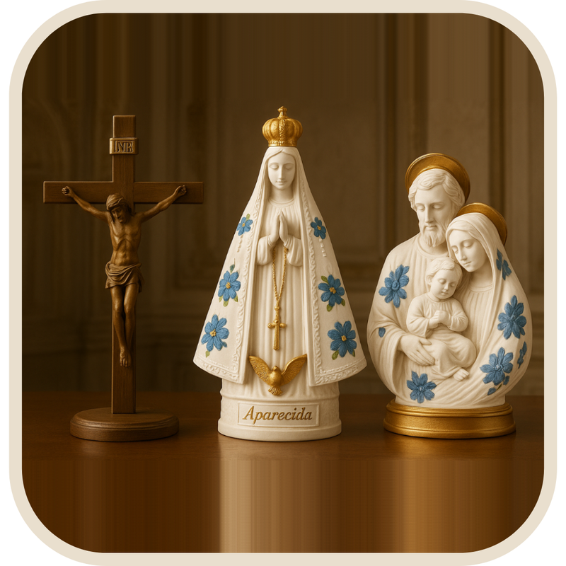 Kit Nossa Senhora e Sagrada Família - Lar com Fé®