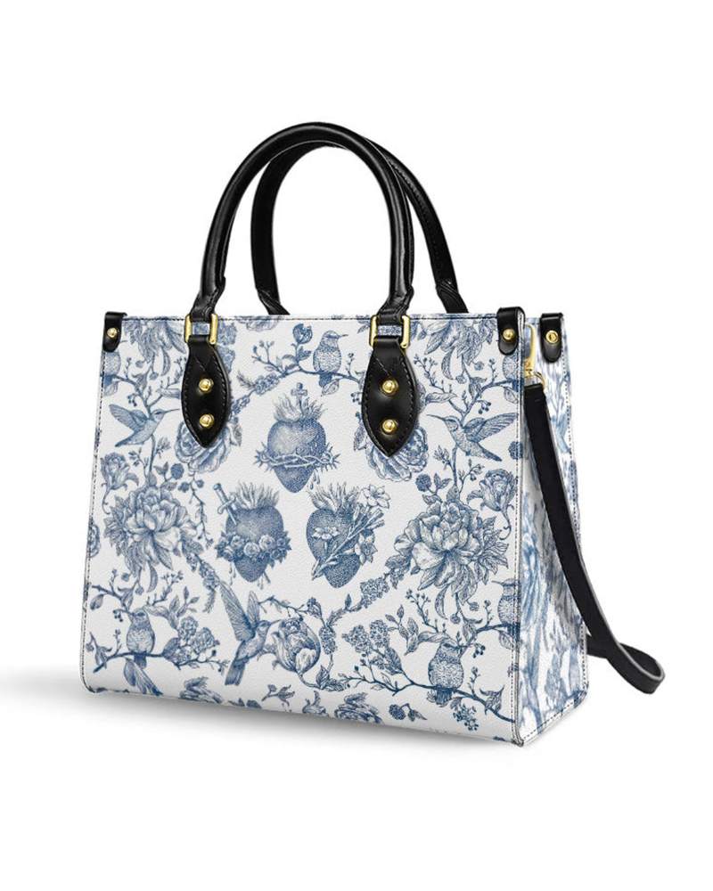 Bolsa Católica em Couro - Sagrados Corações de Jesus