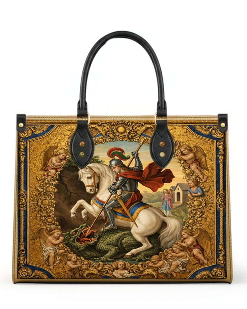 Bolsa Católica em Couro - São Jorge