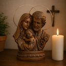 Imagem Busto Sagrada Família com Auréola 24cm  - Decoração com Fé®