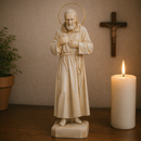 Imagem São Padre Pio Efeito Marfim 30cm Resina  - Decoração com Fé®