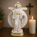 Imagem Jesus das Santas Chagas Dourado 20cm Resina   - Decoração com Fé®