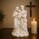 Imagem Sagrada Família 20cm em Resina C/ Auréola - Decoração com Fé®