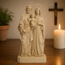 Imagem Sagrada Família 45cm Pó de Mármore C/ Auréola - Decoração com Fé®