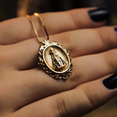 Colar de Nossa Senhora Aparecida com Moldura em Ouro