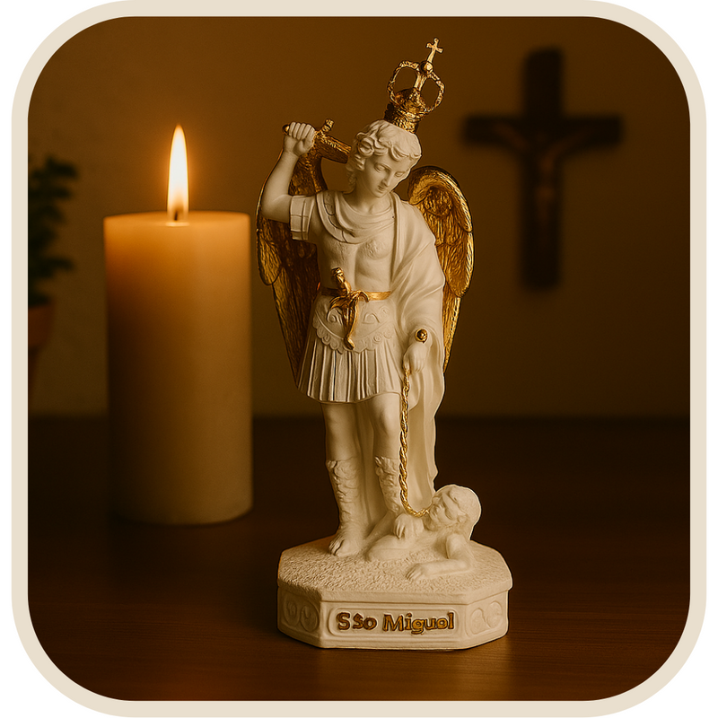 Imagem Arcanjo São Miguel do Monte 20cm - Decoração com Fé®