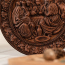 Escultura Redonda de Madeira Última Ceia