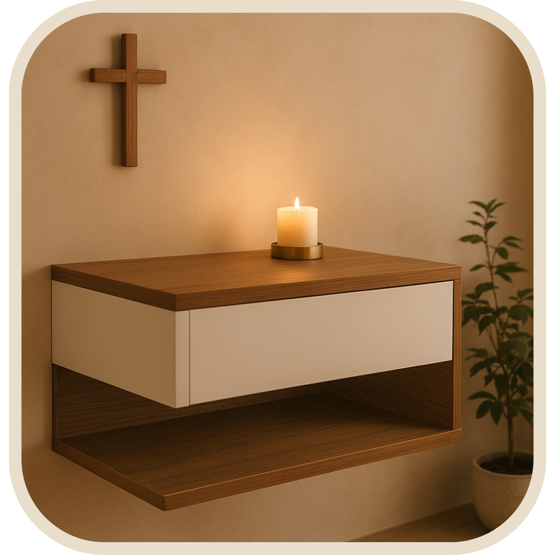 Suporte de Oratório OFF/FREIJO Suspenso com Gaveta®