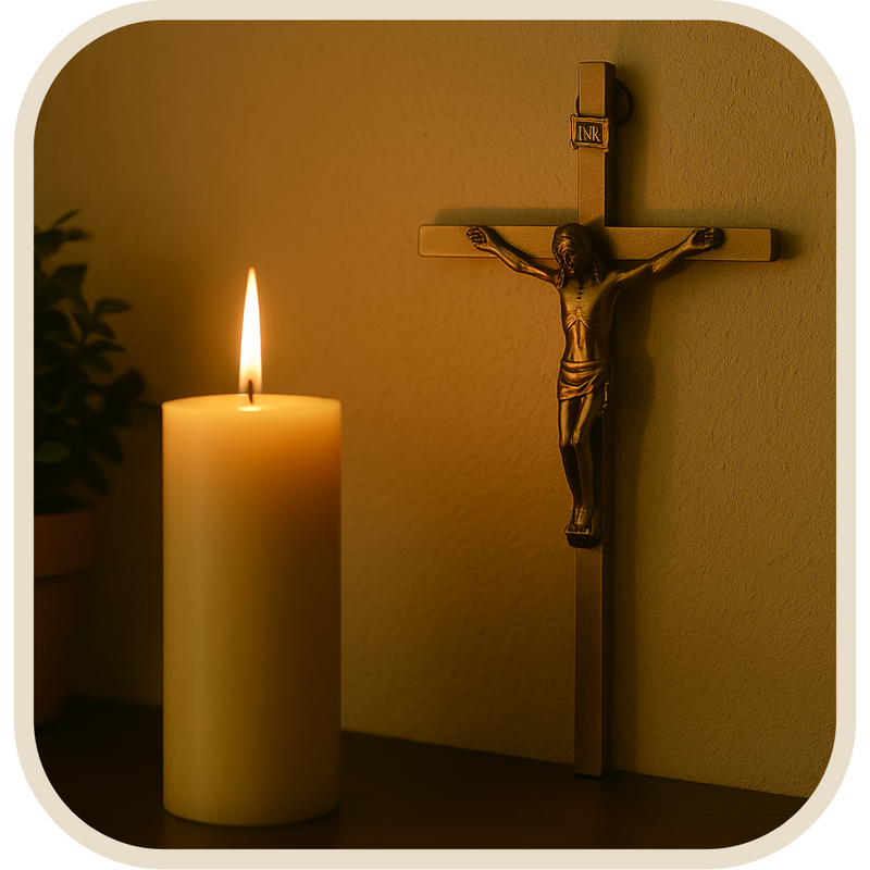 Crucifixo de Parede em Metal Moderno 19cm®