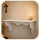 Prateleira Imbuia Branca para Imagens Sacras®