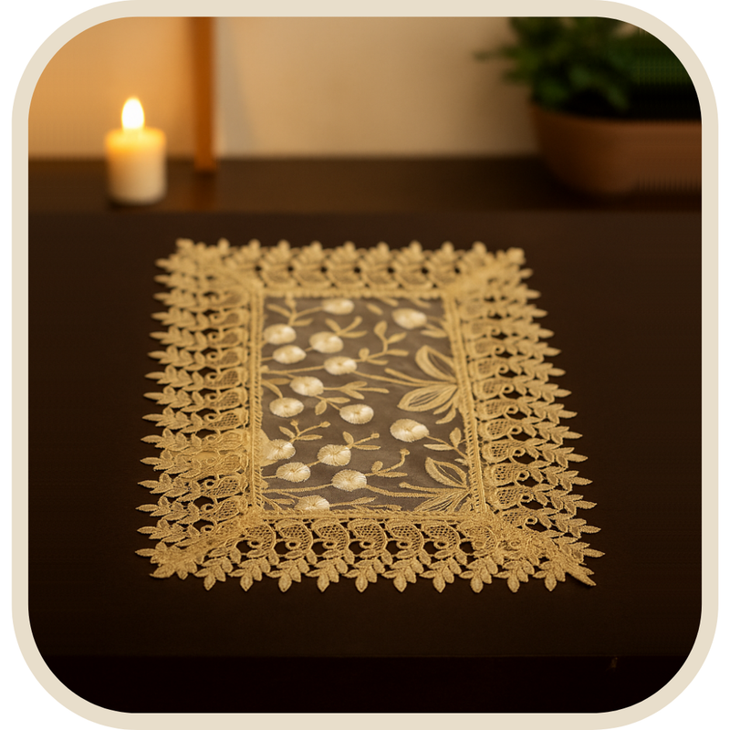 Toalha Bordada Guipir para Imagens Sacras®