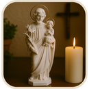 Imagem São José de Mármore 30cm (Coroa Folheada de Ouro) - Decoração com Fé®