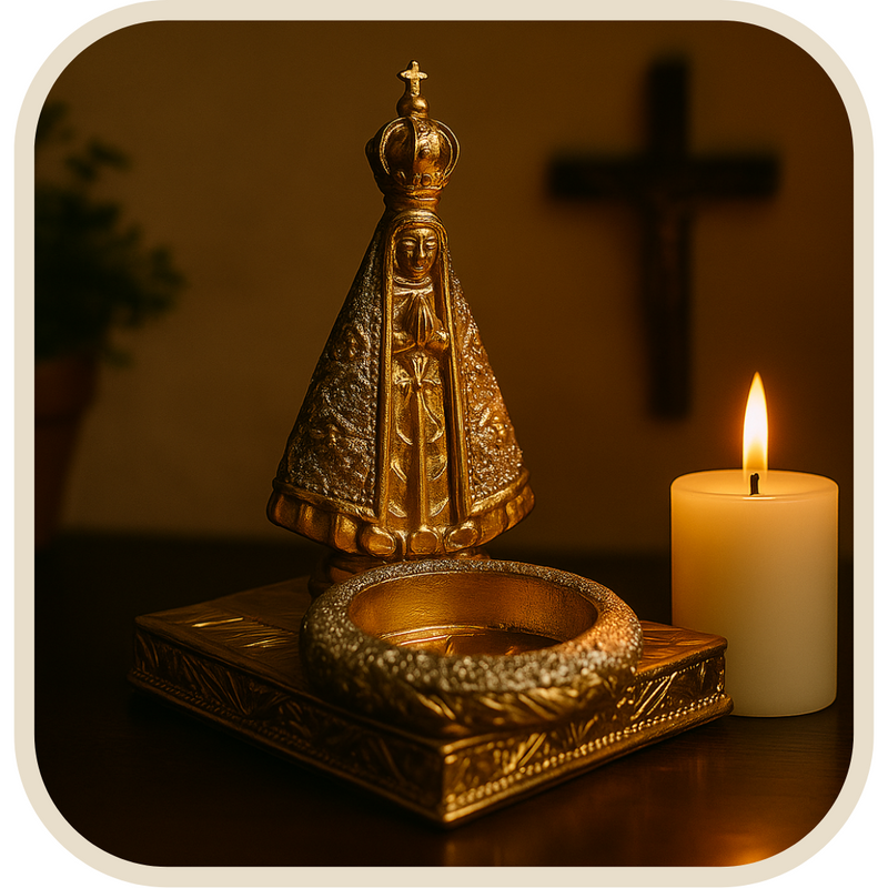 Suporte de Vela Nossa Senhora Aparecida - Chamas da Alma®