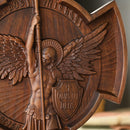 Escultura Cruz de São Miguel Arcanjo em Madeira