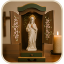 Oratório Carmelita com Gaveta - Marrom e Verde  - Imagens de até 20cm®