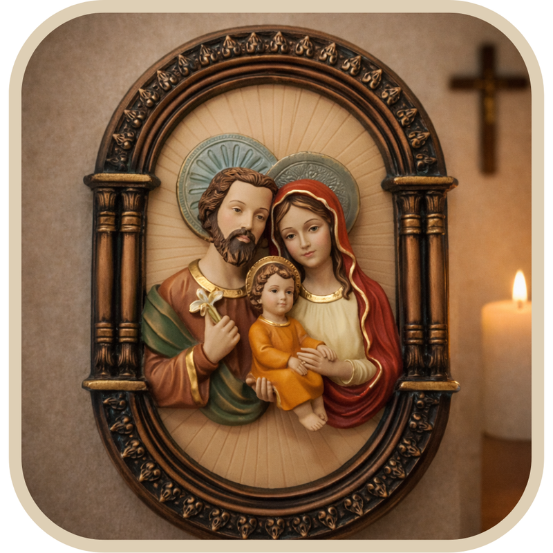 Adorno de Parede Sagrada Família 25cm - Proteção no Lar®