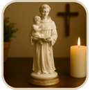 Imagem Santo Antônio Branco e Dourado 20cm - Decoração com Fé®