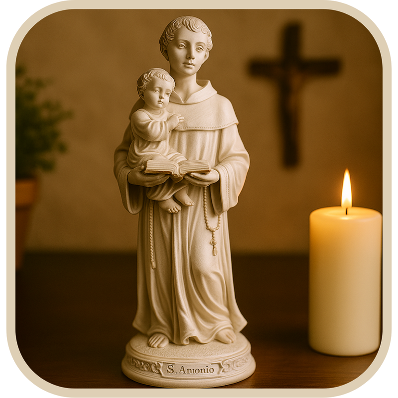 Imagem Santo Antônio Perolado 20cm - Decoração com Fé®